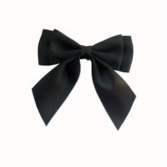 Satin Double Layer Bow Tie Solid Necktie Women's Dress Up Accessories