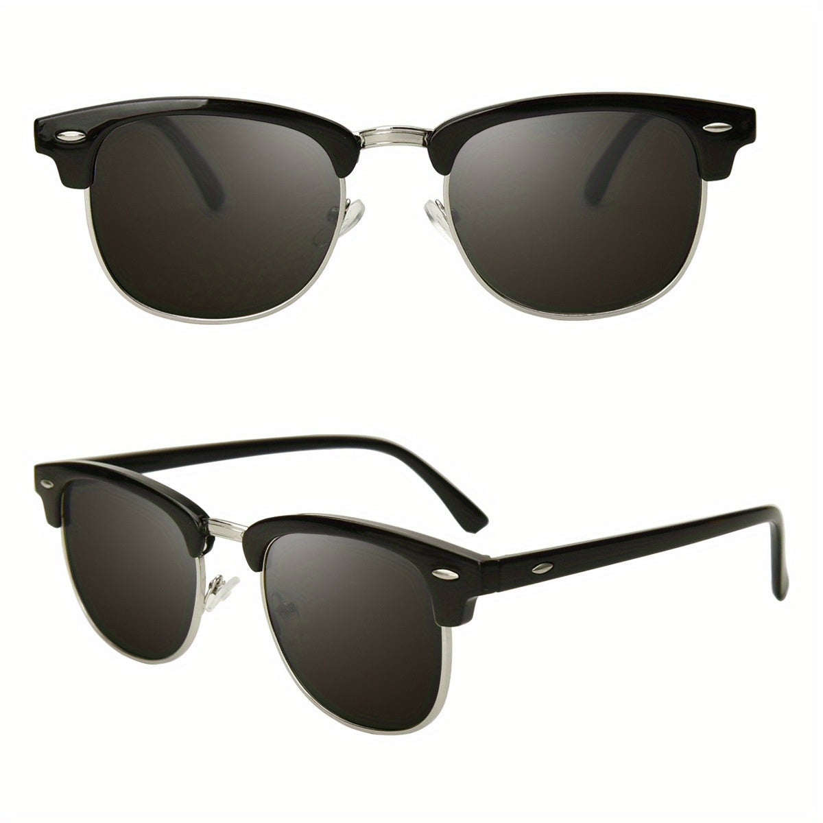 Men's Retro Round Frame Sunglasses UV400 Protection