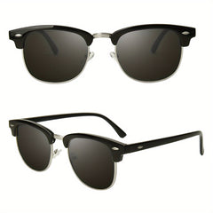 Men's Retro Round Frame Sunglasses UV400 Protection