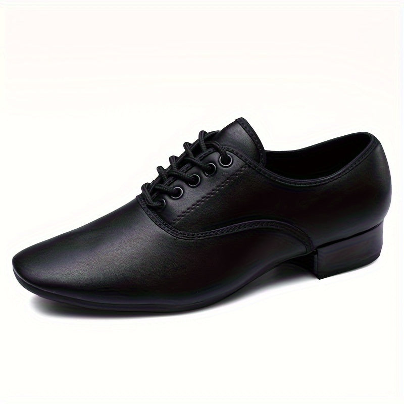 Men's Low Heel Point Shoes Comfy Lace Up Dance Shoes