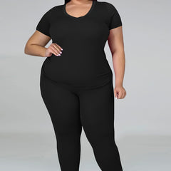Short Sleeve T shirt & Pants Set Women's Casual Outfits