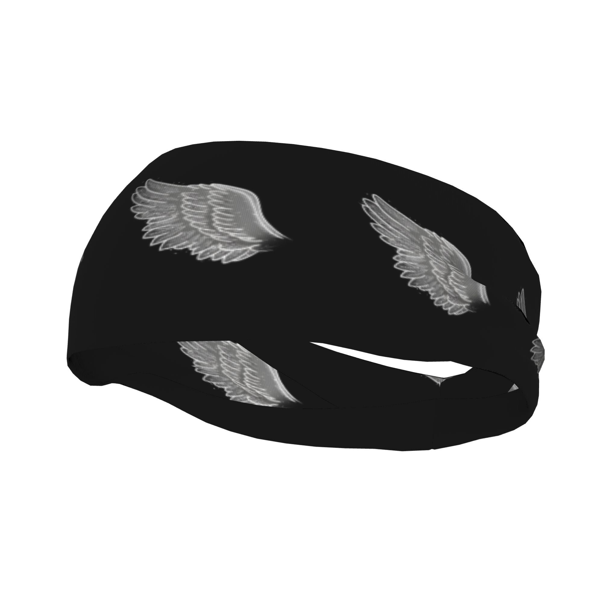 Unisex Sports Headband with Wing Sweat Wicking Polyester