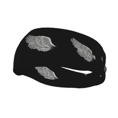 Unisex Sports Headband with Wing Sweat Wicking Polyester