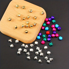 100pcs 6mm 14mm Golden Bells Christmas Decoration Small Bell Windbell Pendant