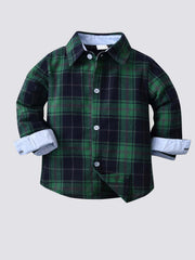 Boys Plaid Button Down Shirt Kids Clothes