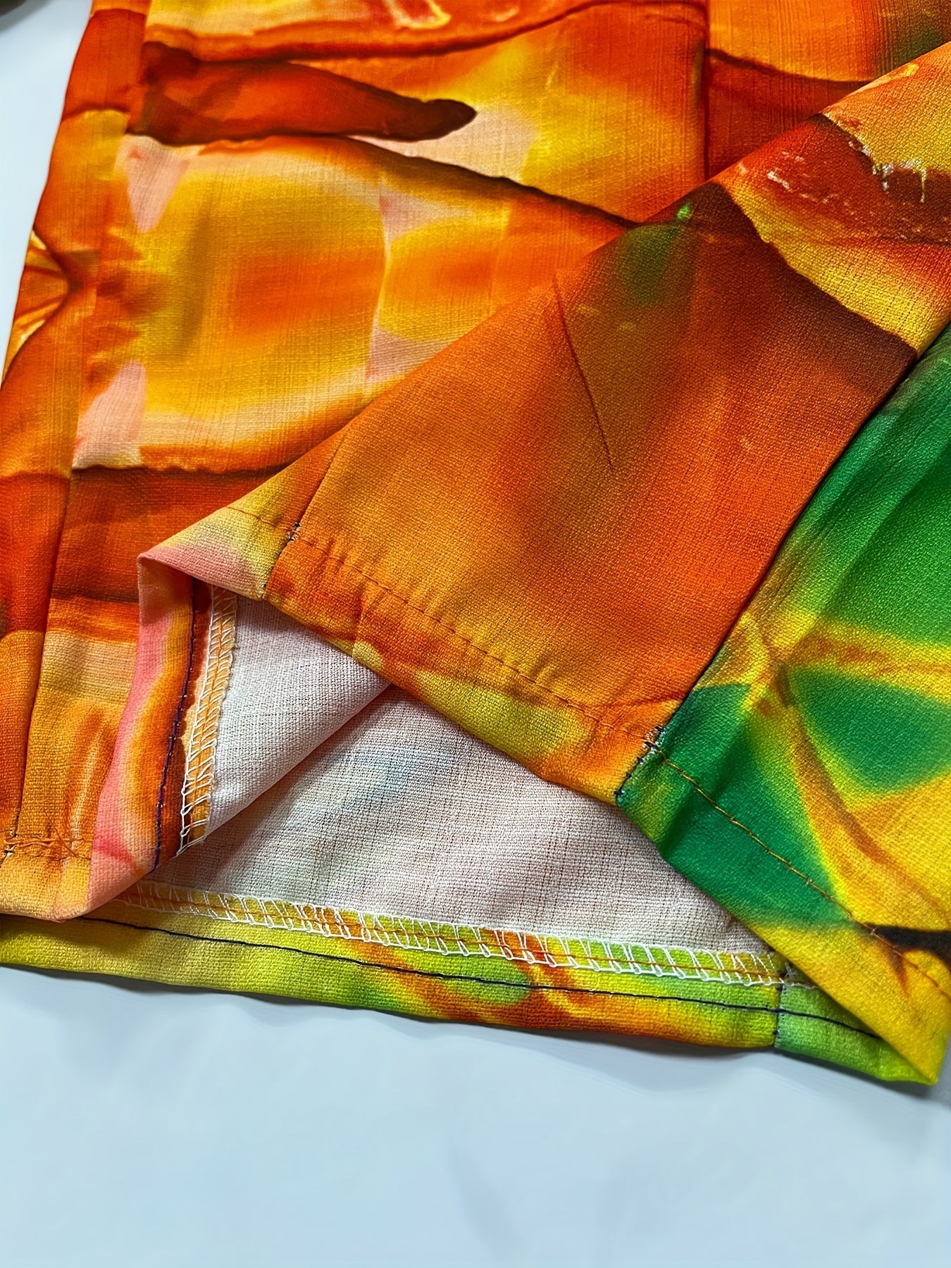 Boho Tie Dye Wide Leg Pants Vintage Elastic Waist