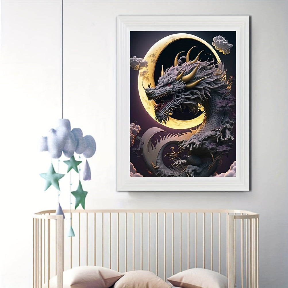 Moon Dragon 5D Diamond Painting Art Kit DIY Frameless