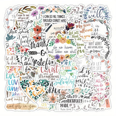 Bible Inspired Vinyl Waterproof Stickers for Kids & Teens - 50 Unique Designs