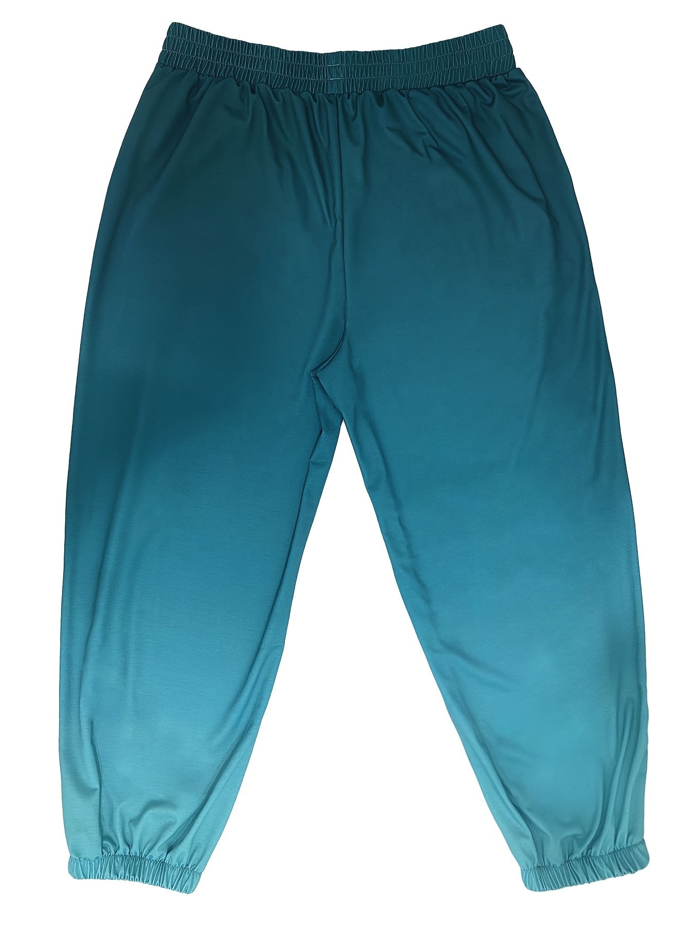 Women's Plus Ombre Print Sporty Pants Elastic Waist Joggers