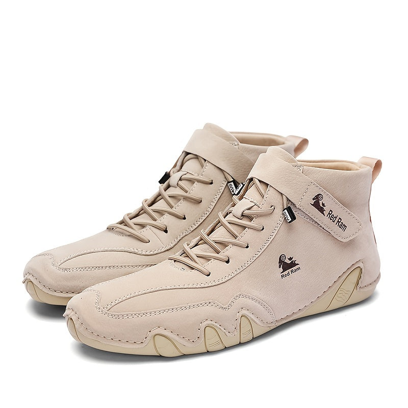 Men's Lace up Boots Casual Walking Shoes Leather Shoes