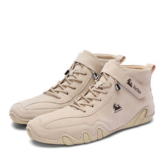 Men's Lace up Boots Casual Walking Shoes Leather Shoes