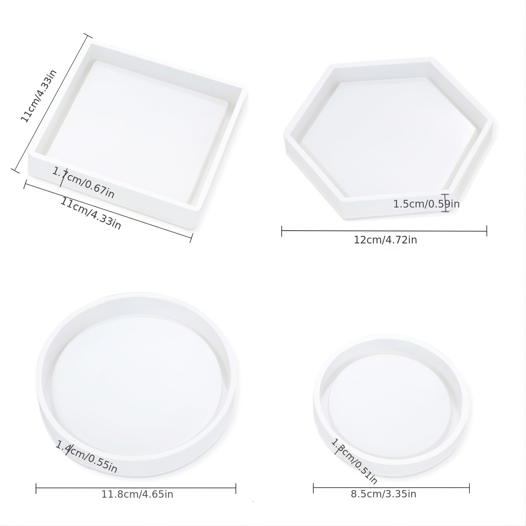 DIY Coaster Silicone Mold Mirror Epoxy Resin Mold