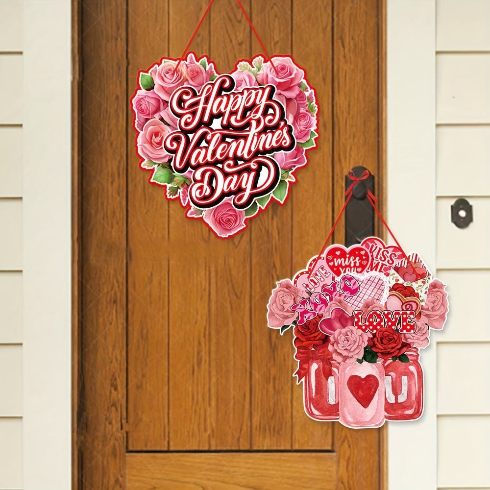 Happy Wooden Hanging Signs Truck Door Hanger Valentine Door Signs