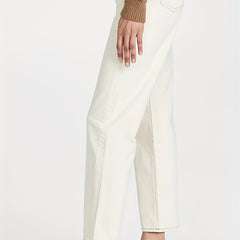 Straight Leg Denim Pants Loose Fit Ankle Length Jeans