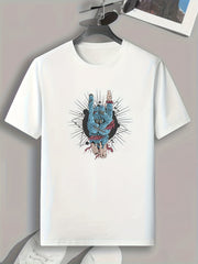 Rock Zombie Hand Pattern T-shirt Short Sleeve Top Casual Tee Men's Clothes