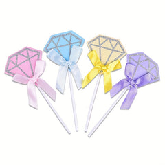 25pcs Glitter Diamond Ring Cupcake Toppers Wedding Decor