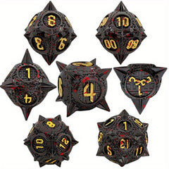 Metal Dice Set 7 Die Metal Polyhedral Dice Set With Gift Metal Box