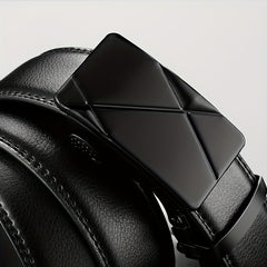 Men's Automatic Buckle Belt PU Leather Belt Business Suit 47in