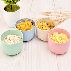 4pcs Portable Plastic Rice Bowls for Camping & Picnics