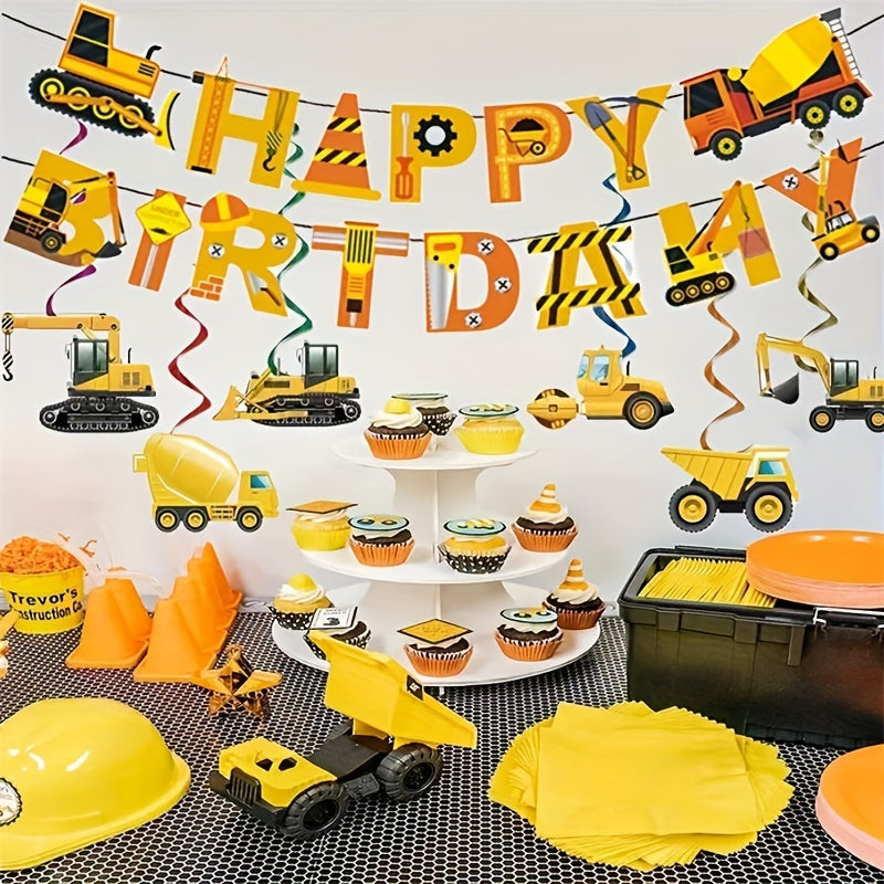 Construction Hanging Swirls Decorations for Boys Birthday Party