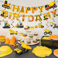 Construction Hanging Swirls Decorations for Boys Birthday Party