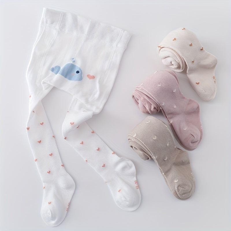 Baby Girl Cartoon Leggings Mesh & Elastic Autumn Spring