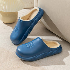 Warm Fleece Slippers Waterproof House Shoes Couple Plush Sandals Winter