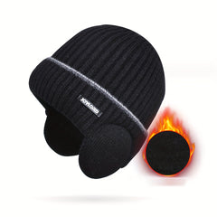Winter Knitted Hat Outdoor Plus Velvet Thickened Ear Protection Warm Hat