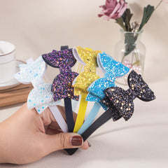 5pcs Girls Headbands Glitter Bow Hair Hoops Hairbands Hair Accessories