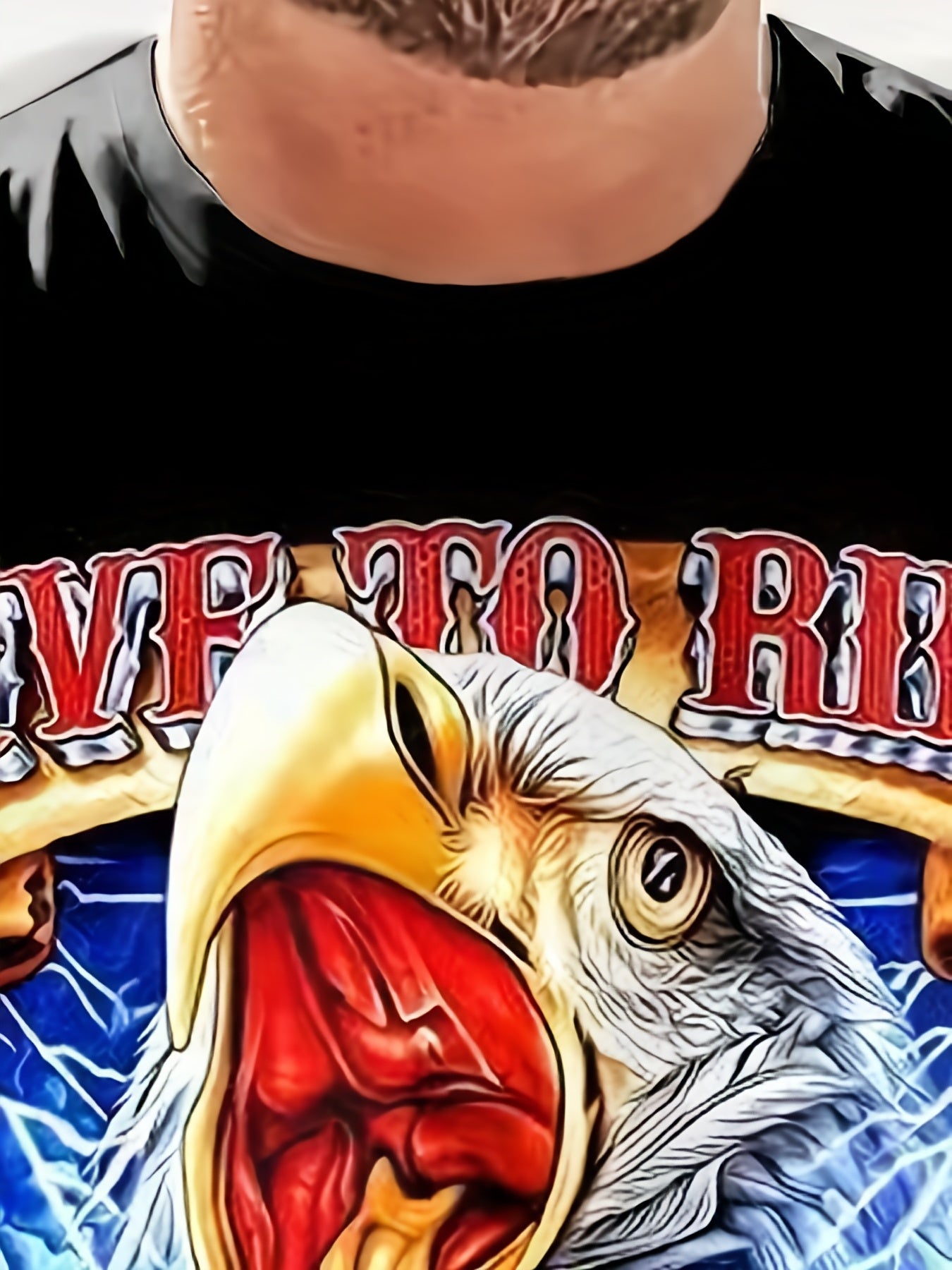 Men's Live To Ride Animals Graphic T-Shirt Crew Neck Tee
