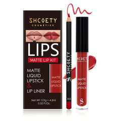 2-in-1 Lipliner & Lip Glaze Set Waterproof Sweat Resistant