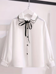 Girls Varsity Button Down Shirt Top for Fall Spring