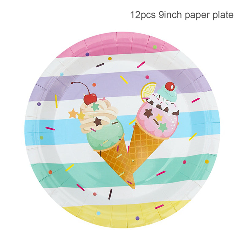 Summer Ice Cream Theme Party Disposable Tableware Paper Cup