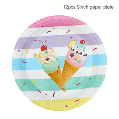 Summer Ice Cream Theme Party Disposable Tableware Paper Cup