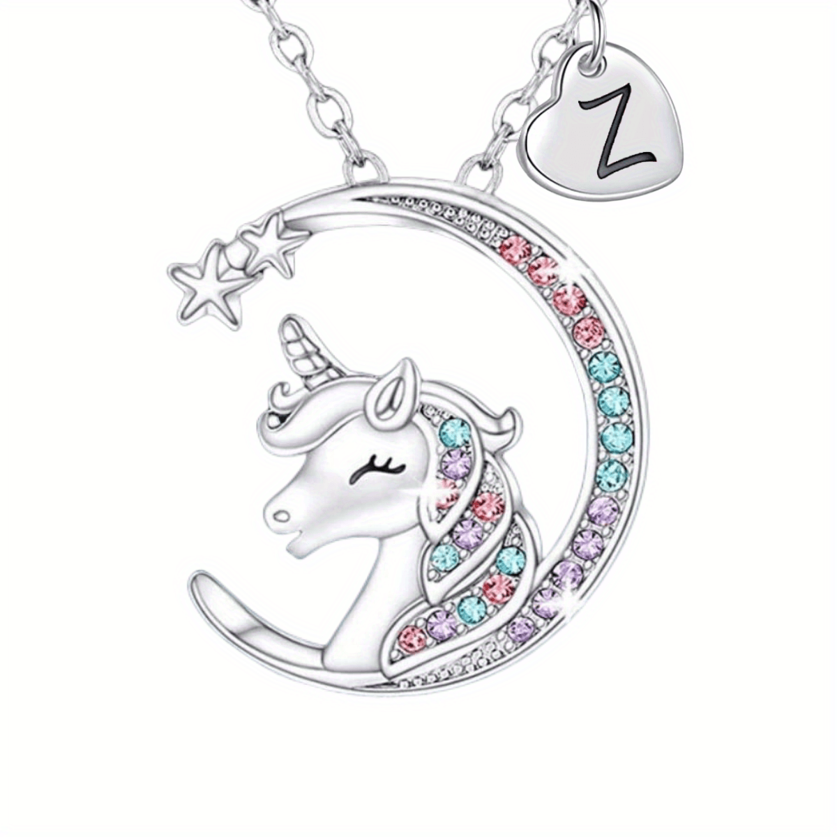 Unicorn Letter Pendant Necklace Decorative Accessories Gift