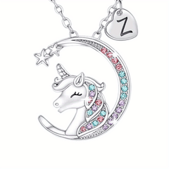 Unicorn Letter Pendant Necklace Decorative Accessories Gift