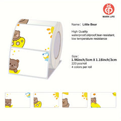 Little Bear Thermal Label Paper for P50 and D100 Label Machine - 220 Sheets