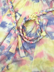 Tie Dye Surplice Neck Mini Dress With Belt