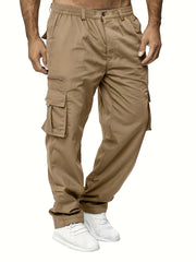 Men's Pocket Cargo Pants Straight Leg Drawstring Joggers