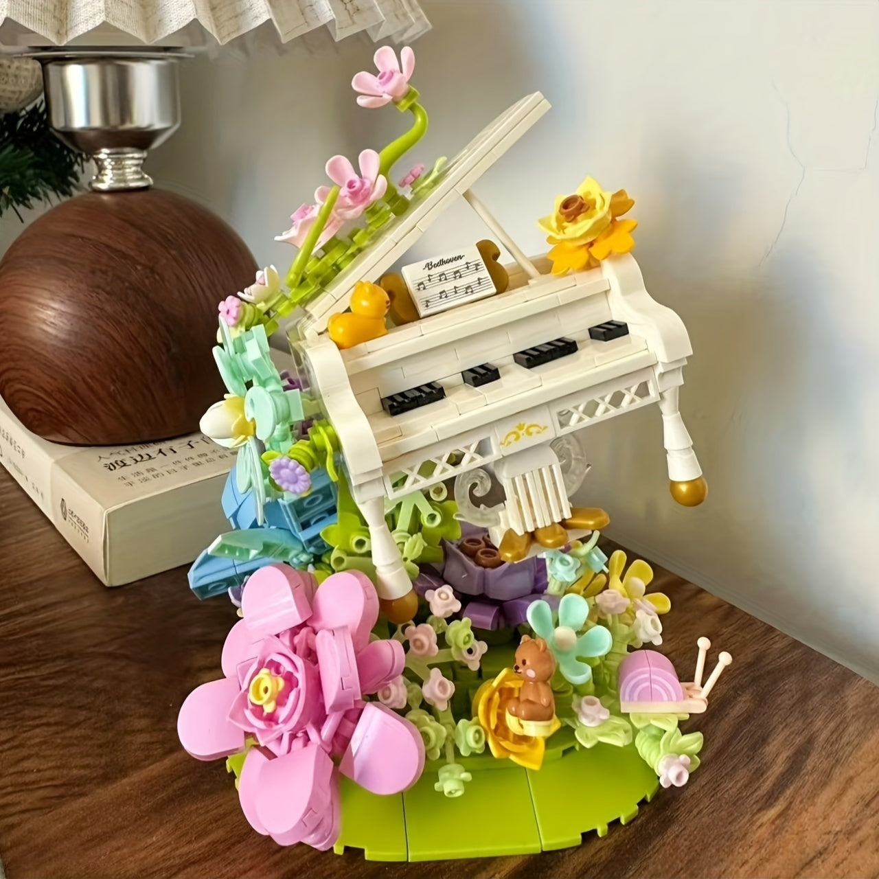 Eternal Flower Piano Building Blocks Set - Creative DIY for Valentine's Birthday