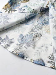 Boys Leaf Print Short Sleeves Casual Shirt For Vacation Beach