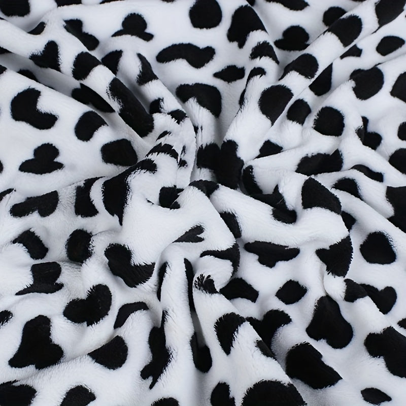 Double sided Flannel Cow Pattern Fabric Coral Velvet Handbag Pajamas
