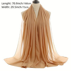 Candy Chiffon Scarf Breathable Shawl Casual Head Wrap Turban