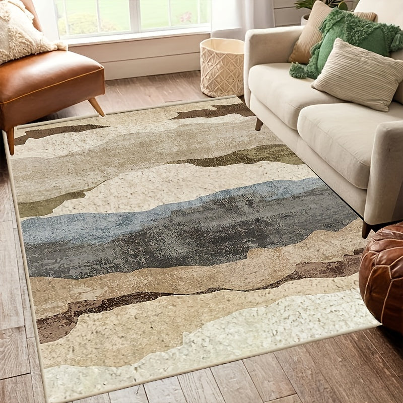 Geometric Tree Pattern Faux Cashmere Rug