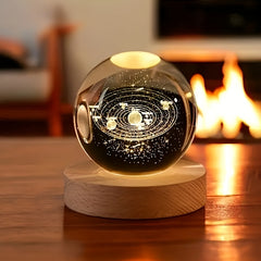 Solar System Crystal Ball Space Decor USB Powered Gift for Astronomy Enthusiasts