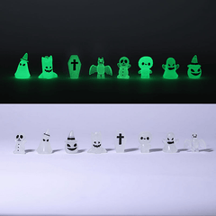 8pcs Mini Luminous Mushrooms Halloween Ornaments Garden Decor