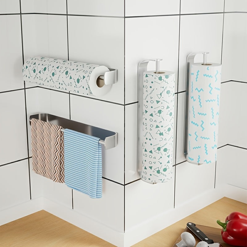 Wall Mounted Kitchen Paper Towel Holder Stainless Steel Rack