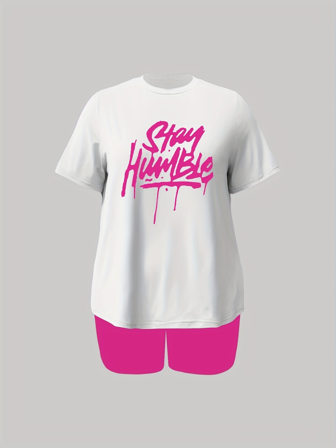 Women's Pajama Set Letter Print Short Sleeve