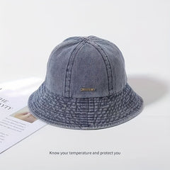 Denim Bucket Hat Men's Women's Versatile Retro Basin Hat