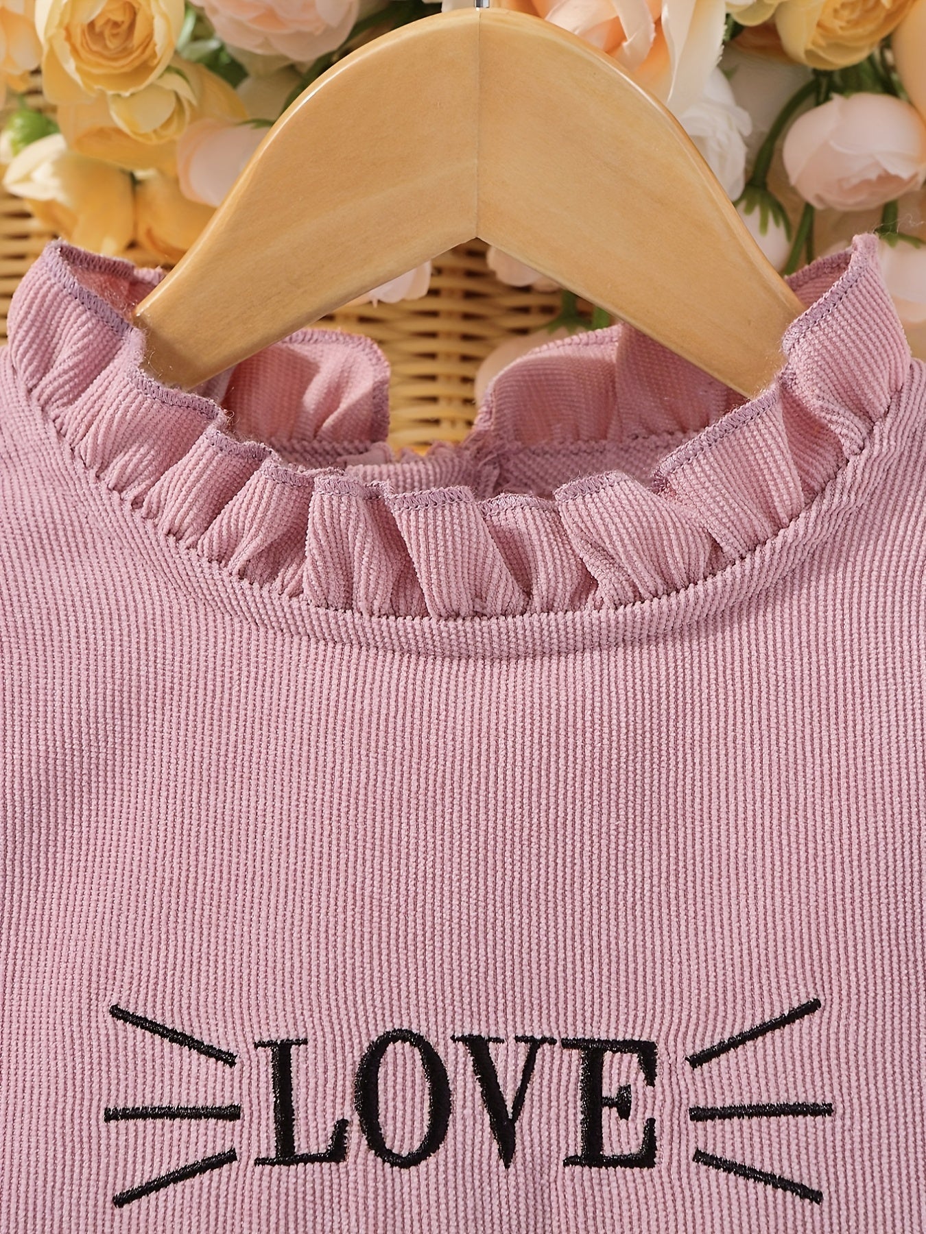 Embroidered Ruffle Collar Dress for Girls - Vacation Ready
